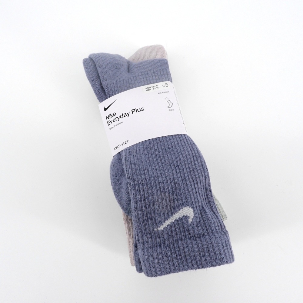 Nike Everyday Plus Cushioned Crew Socks 3 Pack Mens Large Purple Green NEW